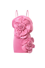 Angela Flowers Halter Mini Dress