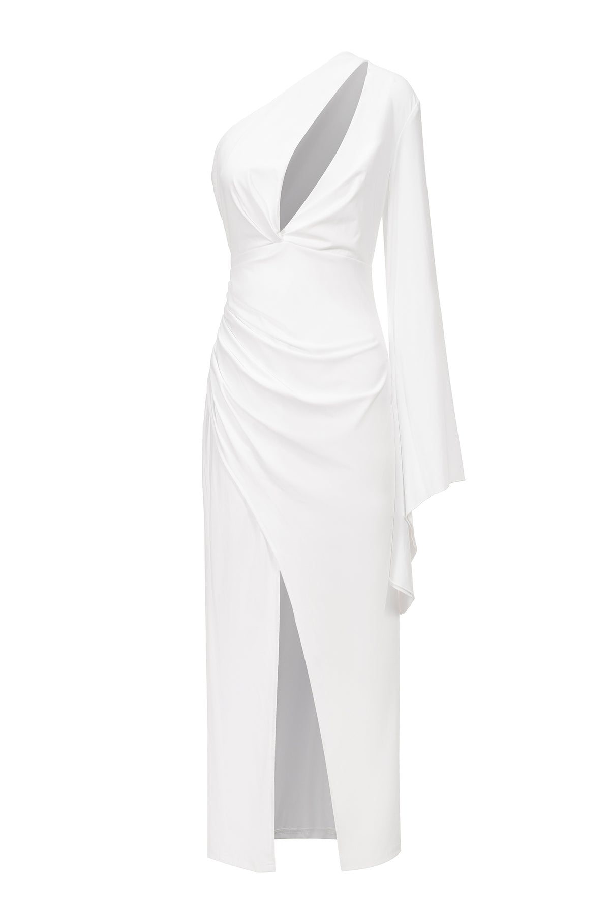 Adela One Shoulder Cut Out Slit Midi Dress