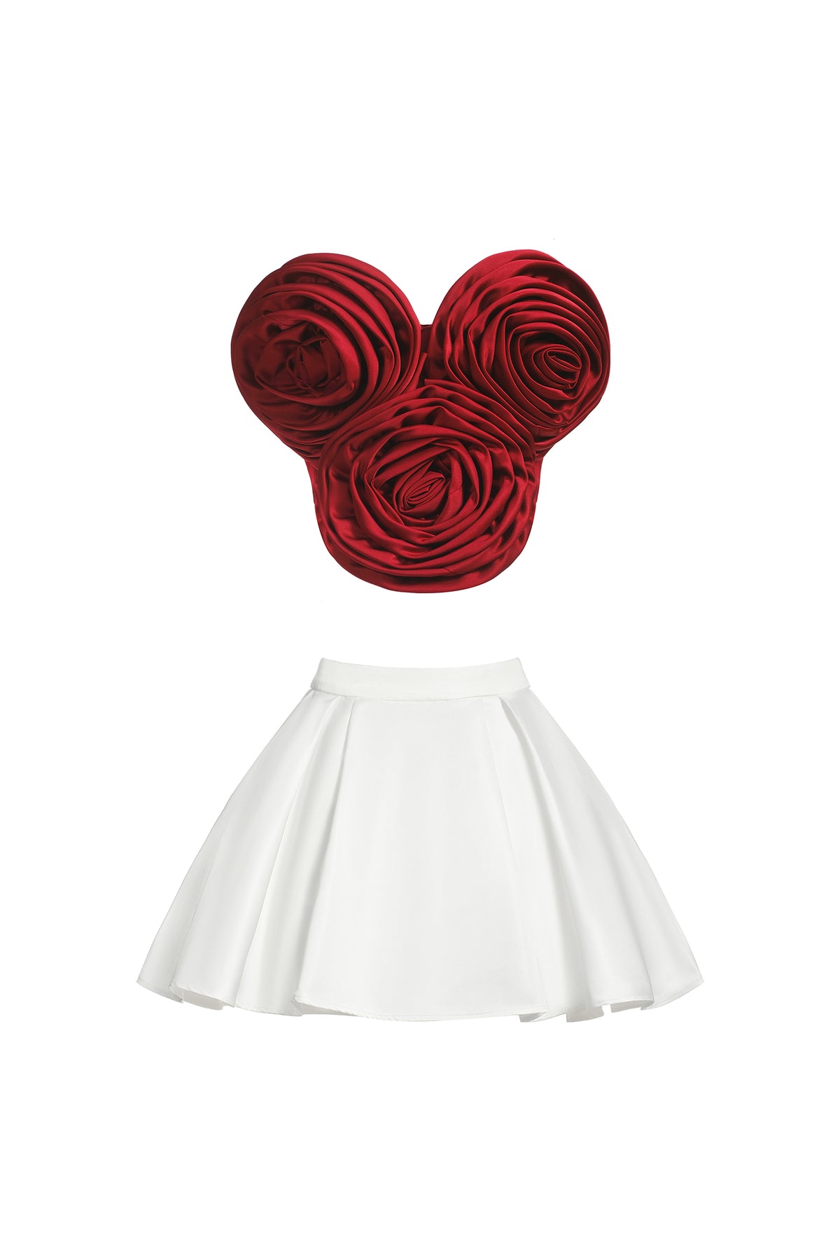 Neela Flower Strapless Waist Mini Dress