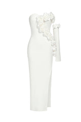 Jennifer One Shoulder Flowers Maxi Dress