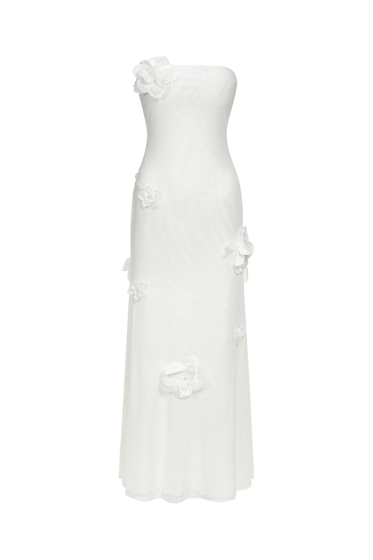 Kosala Flowers Strapless High Slit Maxi Dress