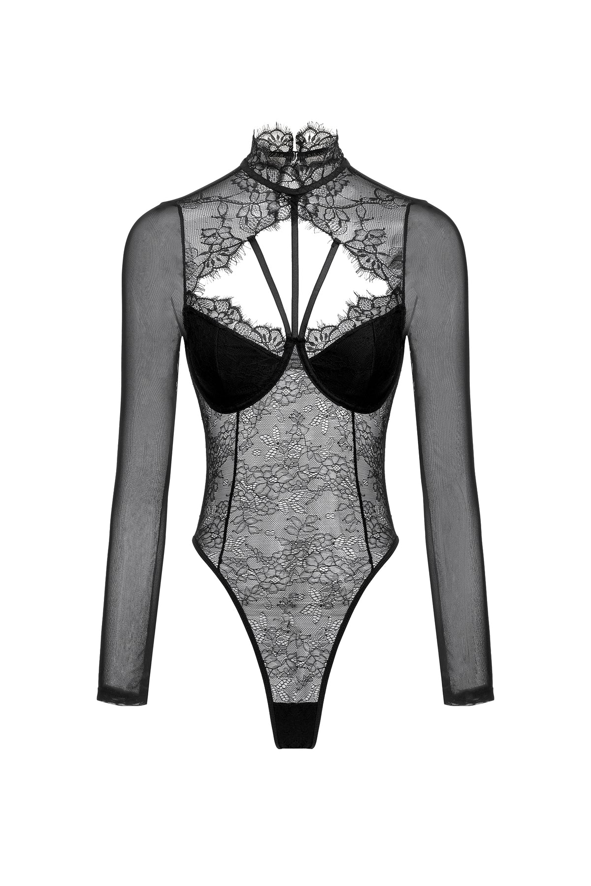 Hatsie Lace Long Sleeve Jumpsuit