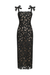 Lucretia Sleeveless Lace Bow Maxi Dress