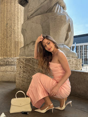 Gayu Sleeveless Bow Wrinkles Midi Dress