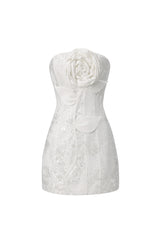 Renaa Kijin Handmade flowers Sequins mini dress
