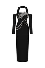 Lokama Strapless Rhinestone Bandage Maxi Dress
