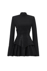 Tanria Classic Tailored Long Sleeve Crystal Mini Dress