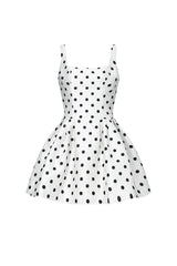 Simone Classic Tailored Square Neck Polka Dot Mini Dress