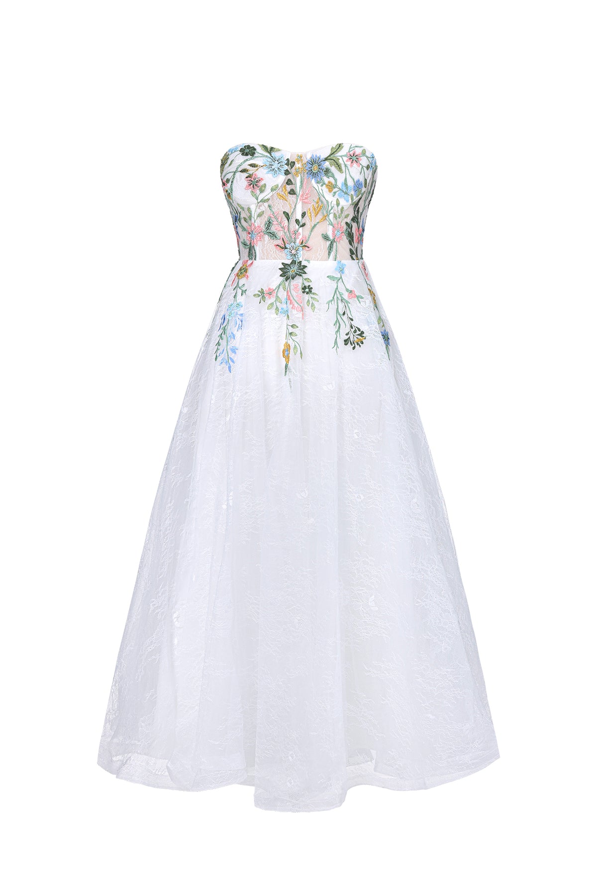 Joie Romantic Tailored Floral Embroidered Lace Maxi Dress