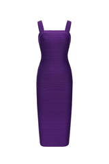 Katja Classic Contour Square Neck Stripe Bandage Mini Dress