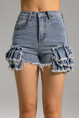 Kyli Pleat Denim Shorts