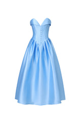 Kila Pleated V-neck strappy midi-length dress