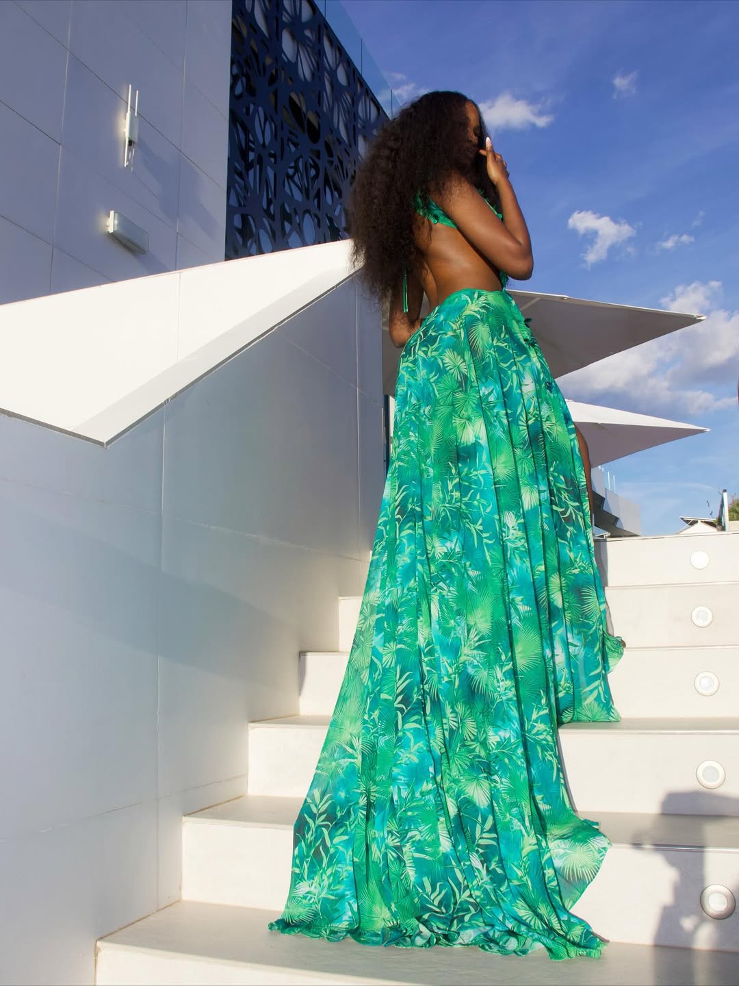 Yoland Printed Embellished Maxi Dress